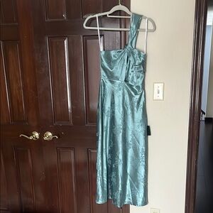Green One Shoulder Sheath Dress for Cocktail